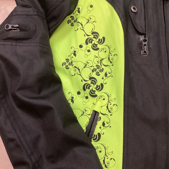 Joe Rocket Motorcycle Outfit-Women's Sz Small-Black/Green Paisley-Armor Suit/Set - Picture 4 of 16